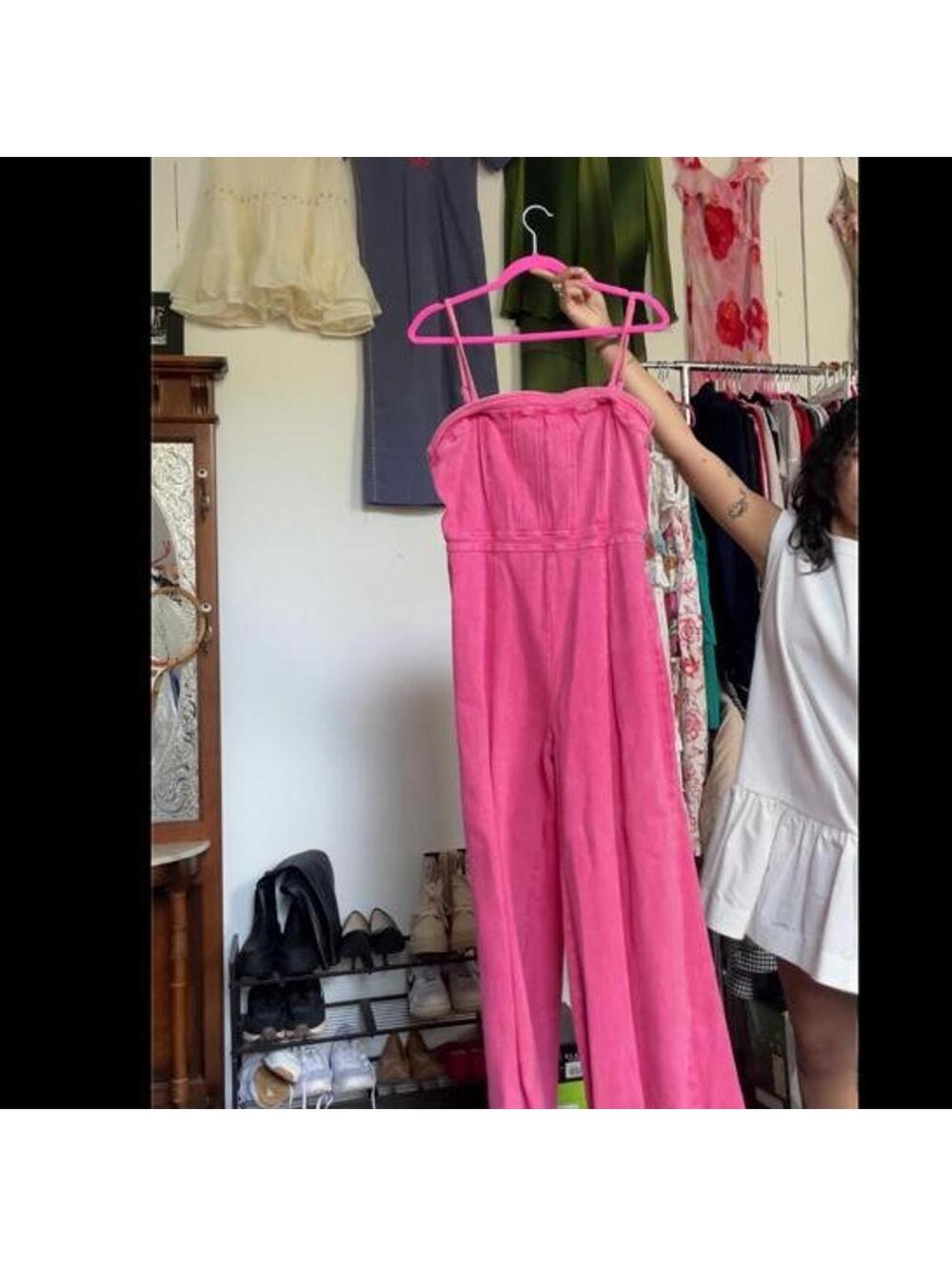Flying Tomato pink jean jumpsuit Size XL